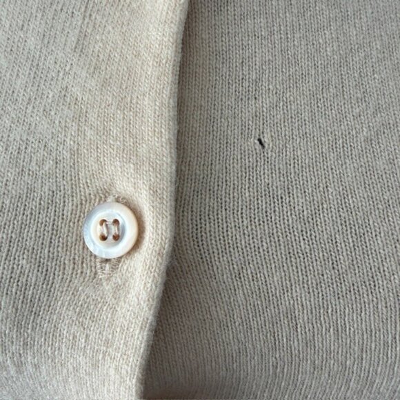 VINTAGE Glenmac Beige Cream 100% Cashmere Cardigan Sweater Small - Picture 14 of 14